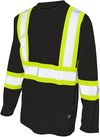 Am image of a Custom Tough Duck Micro Mesh Long Sleeve Safety TShirt in Black!