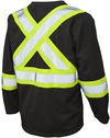 Am image of a Custom Tough Duck Micro Mesh Long Sleeve Safety TShirt in Black!