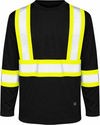 An image of a Custom Tough Duck Micro Mesh Long Sleeve Safety TShirt in Black!