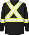 An image of a Custom Tough Duck Micro Mesh Long Sleeve Safety TShirt in Black!