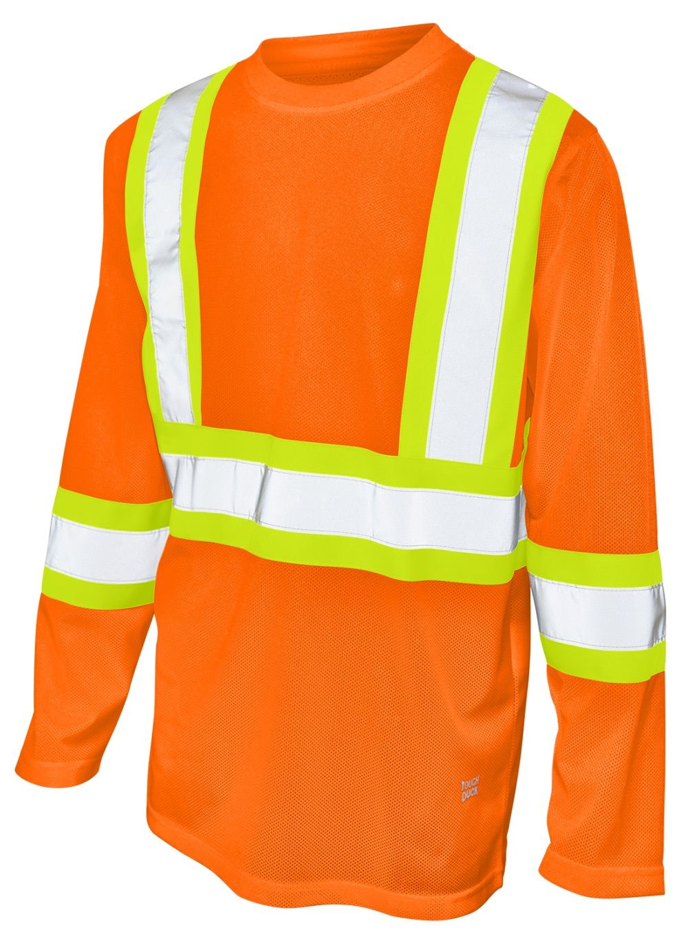 Tough Duck Micro Mesh Long Sleeve Safety TShirt in Fluorescent Orange