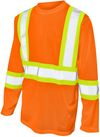 Am image of a Custom Tough Duck Micro Mesh Long Sleeve Safety TShirt in Fluorescent Orange!