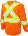 Am image of a Custom Tough Duck Micro Mesh Long Sleeve Safety TShirt in Fluorescent Orange!