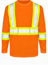 An image of a Custom Tough Duck Micro Mesh Long Sleeve Safety TShirt in Fluorescent Orange!