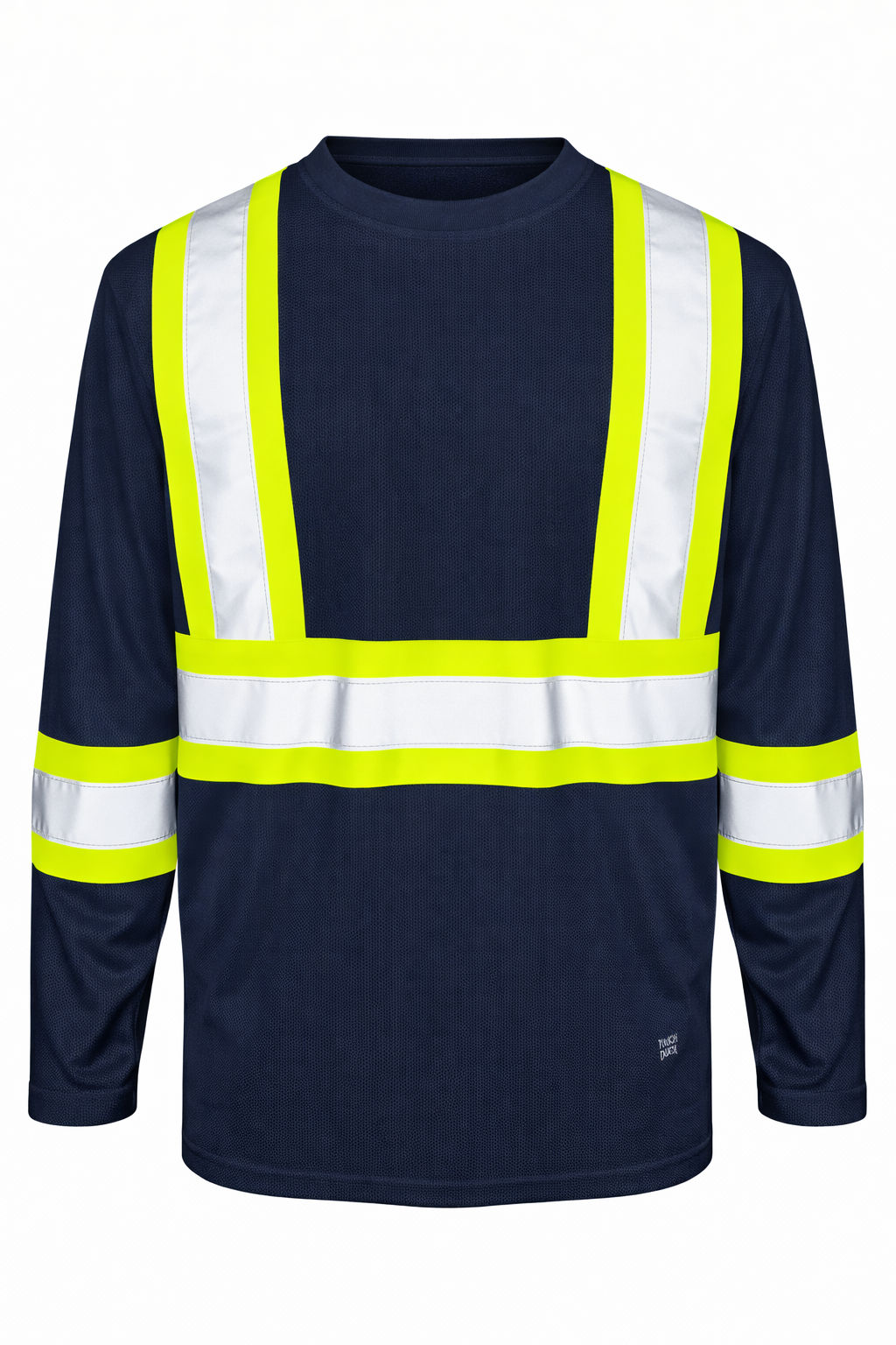 Tough Duck Micro Mesh Long Sleeve Safety TShirt in Navy