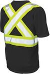 Am image of a Custom Tough Duck Micro Mesh Safety Tee with Pocket in Black!