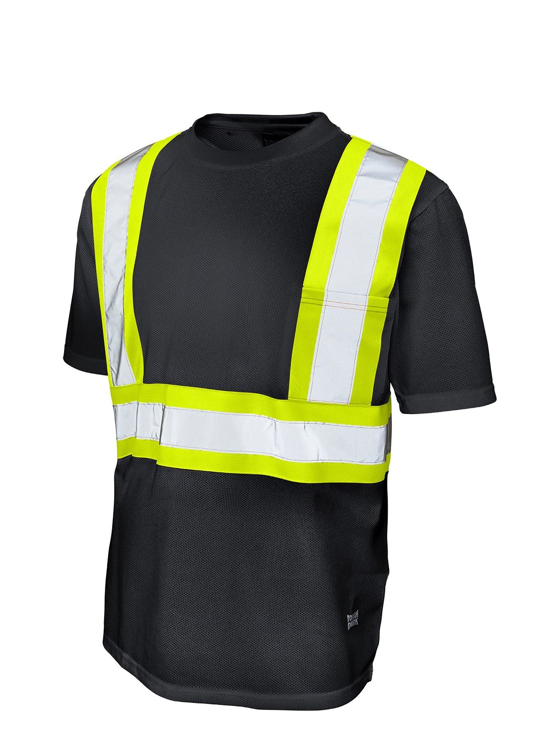 Tough Duck Micro Mesh Safety Tee with Pocket in Black