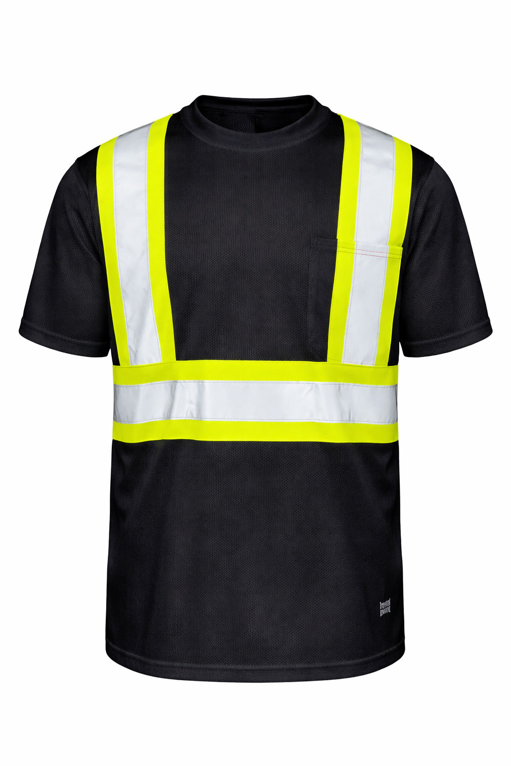 Tough Duck Micro Mesh Safety Tee with Pocket in Black
