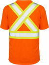 An image of a Custom Tough Duck Micro Mesh Safety Tee with Pocket in Fluorescent Orange!