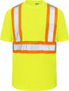 An image of a Custom Tough Duck Micro Mesh Safety Tee with Pocket in Fluorescent Yellow/Green!