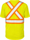 An image of a Custom Tough Duck Micro Mesh Safety Tee with Pocket in Fluorescent Yellow/Green!