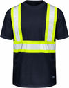 An image of a Custom Tough Duck Micro Mesh Safety Tee with Pocket in Navy!