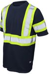 Am image of a Custom Tough Duck Micro Mesh Safety TShirt in Black!