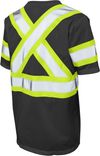 Am image of a Custom Tough Duck Micro Mesh Safety TShirt in Black!
