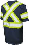 Am image of a Custom Tough Duck Micro Mesh Safety TShirt in Navy!
