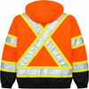 An image of a Custom Tough Duck PolyOxford 3 in 1 Safety Bomber in Fluorescent Orange!