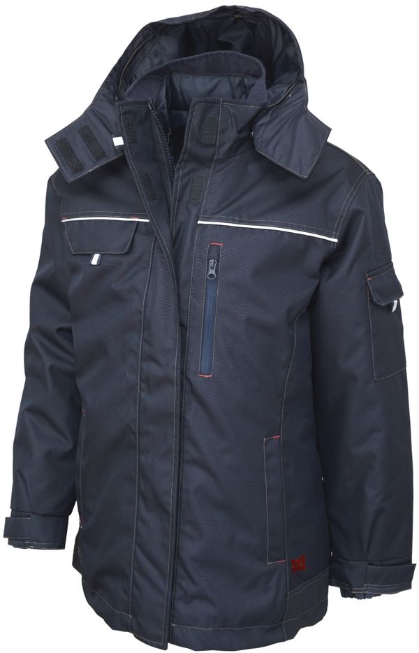Am image of a Custom Tough Duck PolyOxford 3 in 1 Womens Parka in Navy!