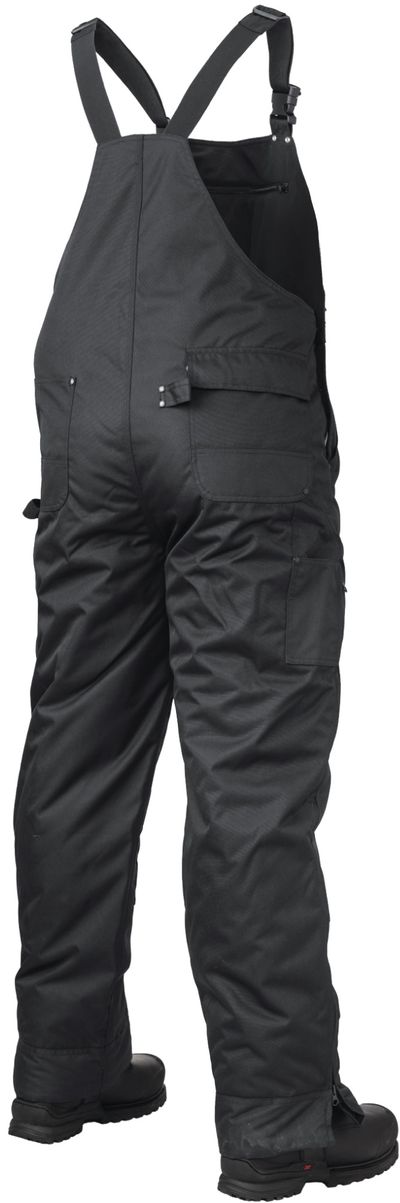 Am image of a Custom Tough Duck PolyOxford Insulated Bib Overall in Black!