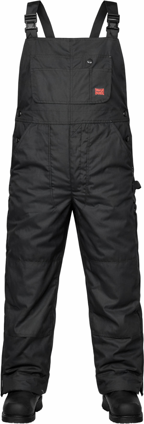 An image of a Custom Tough Duck PolyOxford Insulated Bib Overall in Black!