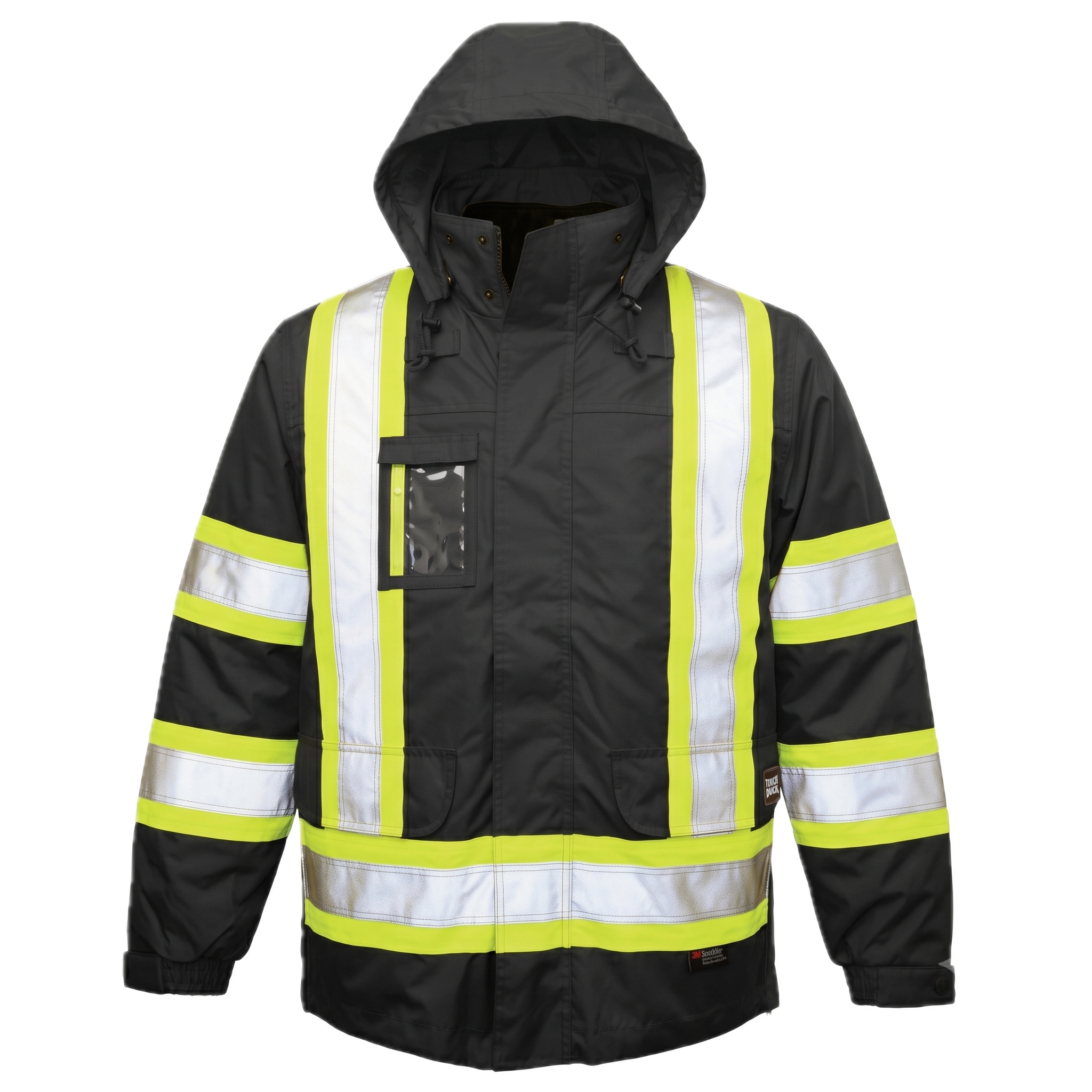 Tough Duck PolyOxford Insulated Safety 5 in 1 Jacket in Black