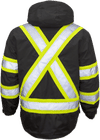 An image of a Custom Tough Duck PolyOxford Insulated Safety 5 in 1 Jacket in Black!
