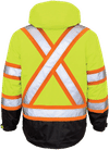 An image of a Custom Tough Duck PolyOxford Insulated Safety 5 in 1 Jacket in Fluorescent Green!