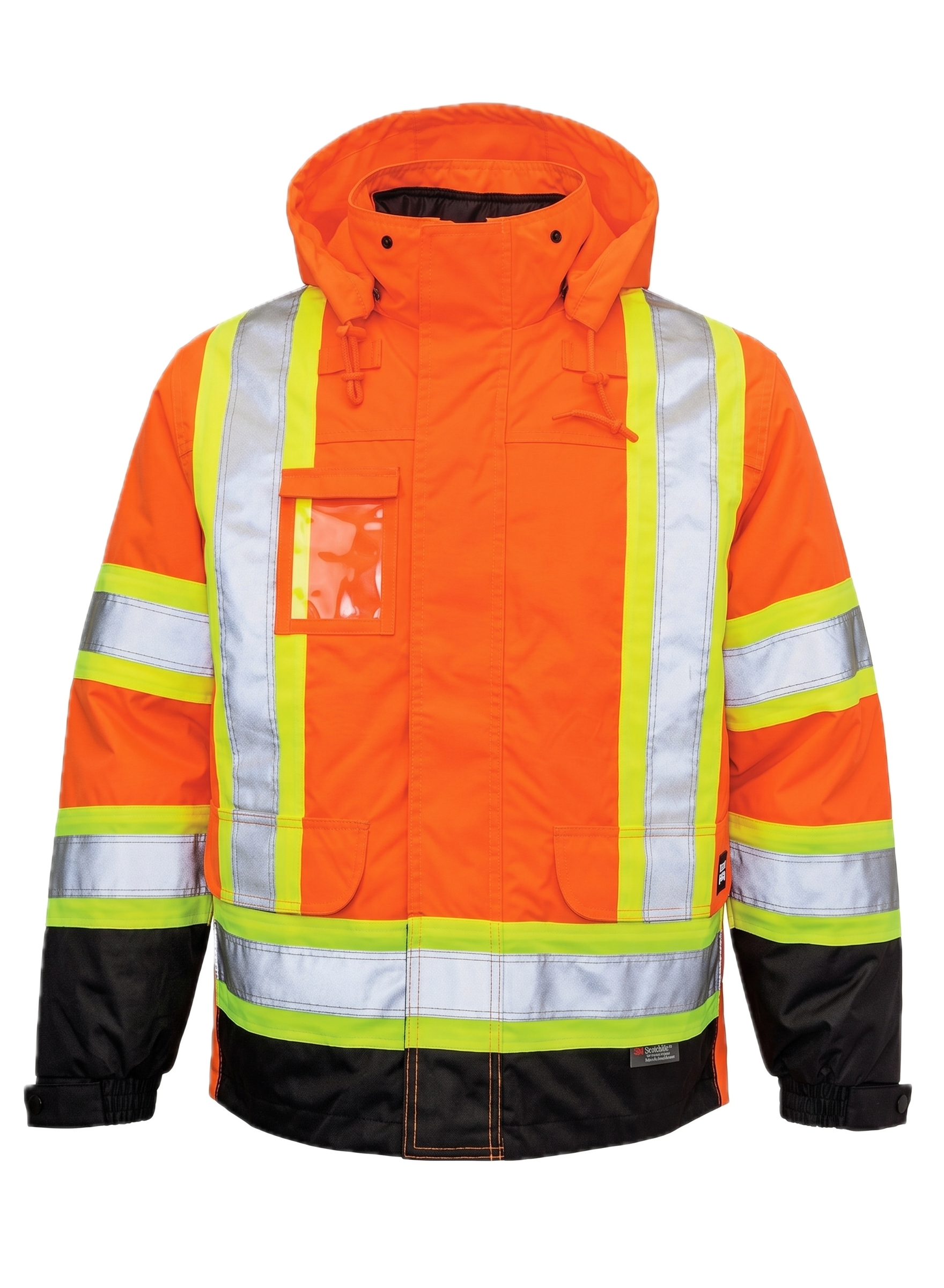 Tough Duck PolyOxford Insulated Safety 5 in 1 Jacket in Fluorescent Orange