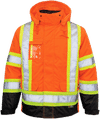 An image of a Custom Tough Duck PolyOxford Insulated Safety 5 in 1 Jacket in Fluorescent Orange!