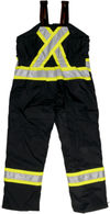 An image of a Custom Tough Duck PolyOxford Insulated Safety Bib Overall in Black!