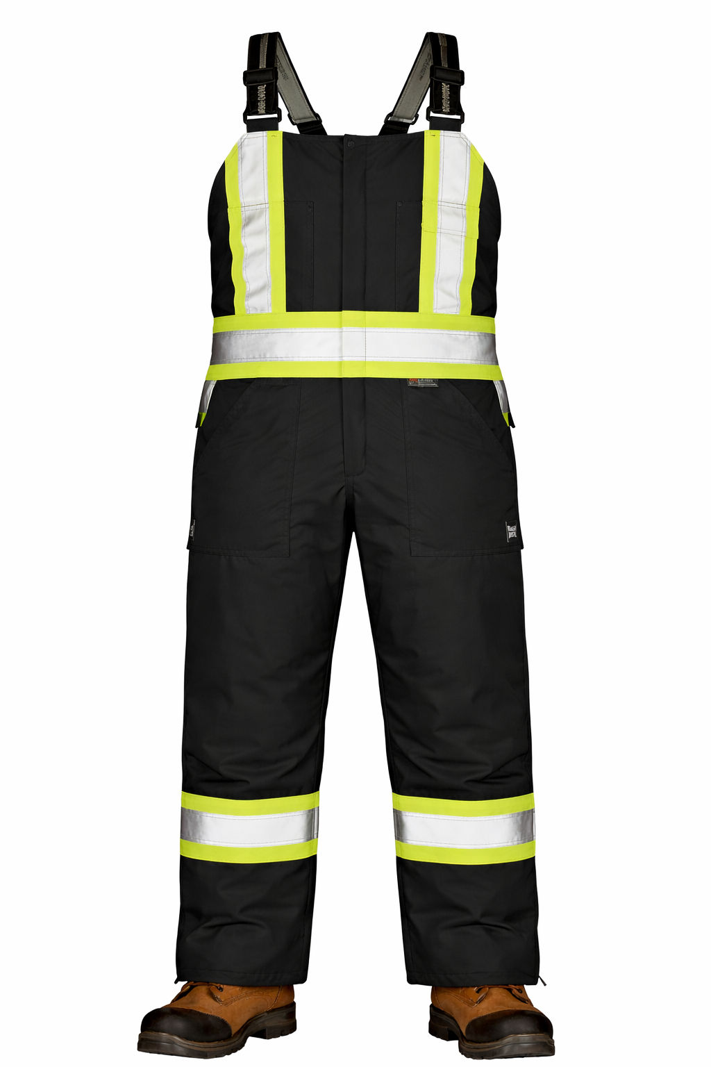 Tough Duck PolyOxford Insulated Safety Bib Overall in Black