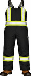 An image of a Custom Tough Duck PolyOxford Insulated Safety Bib Overall in Black!