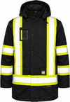 An image of a Custom Tough Duck PolyOxford Insulated Safety Parka in Black!