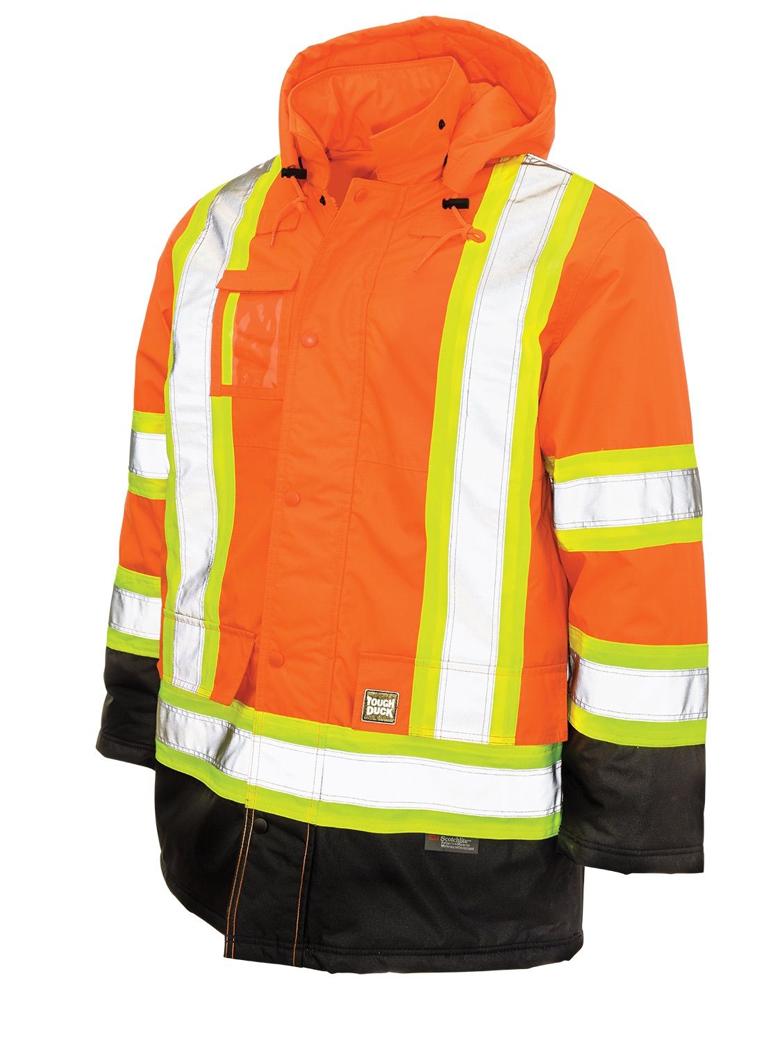 Tough Duck PolyOxford Insulated Safety Parka in Fluorescent Orange
