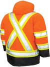 Am image of a Custom Tough Duck PolyOxford Insulated Safety Parka in Fluorescent Orange!