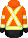 An image of a Custom Tough Duck PolyOxford Insulated Safety Parka in Fluorescent Orange!
