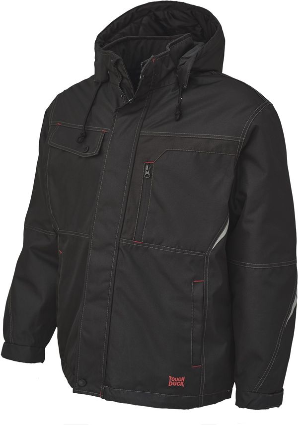 Am image of a Custom Tough Duck PolyOxford Jacket in Black!
