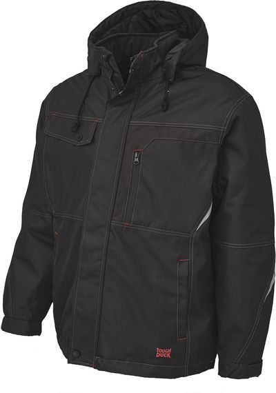 Am image of a Custom Tough Duck PolyOxford Jacket in Black!