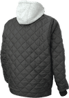 Am image of a Custom Tough Duck Quilted Hooded Freezer Jacket in Black!