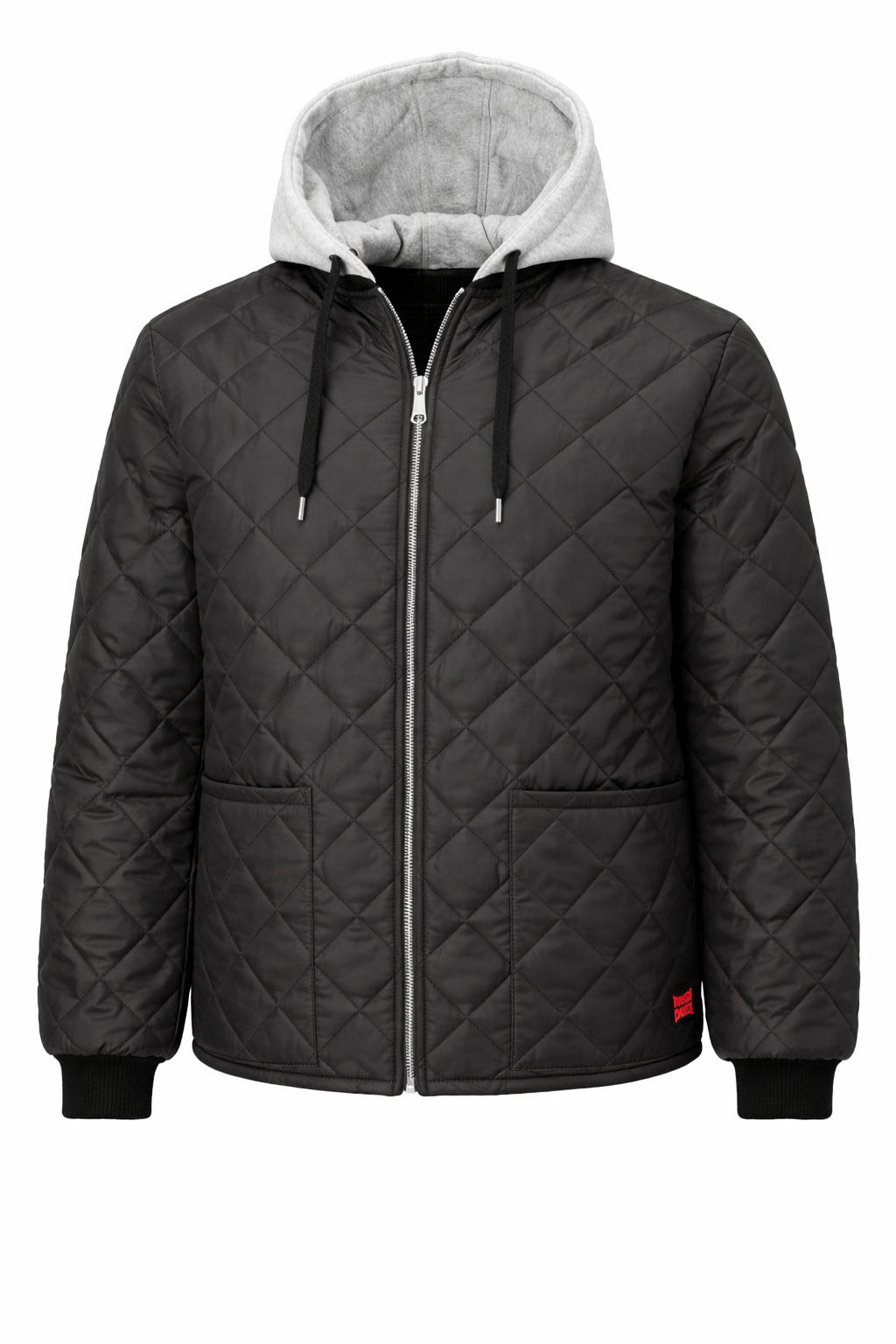 Tough Duck Quilted Hooded Freezer Jacket in Black