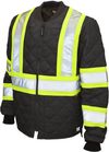 Am image of a Custom Tough Duck Quilted Safety Jacket in Black!