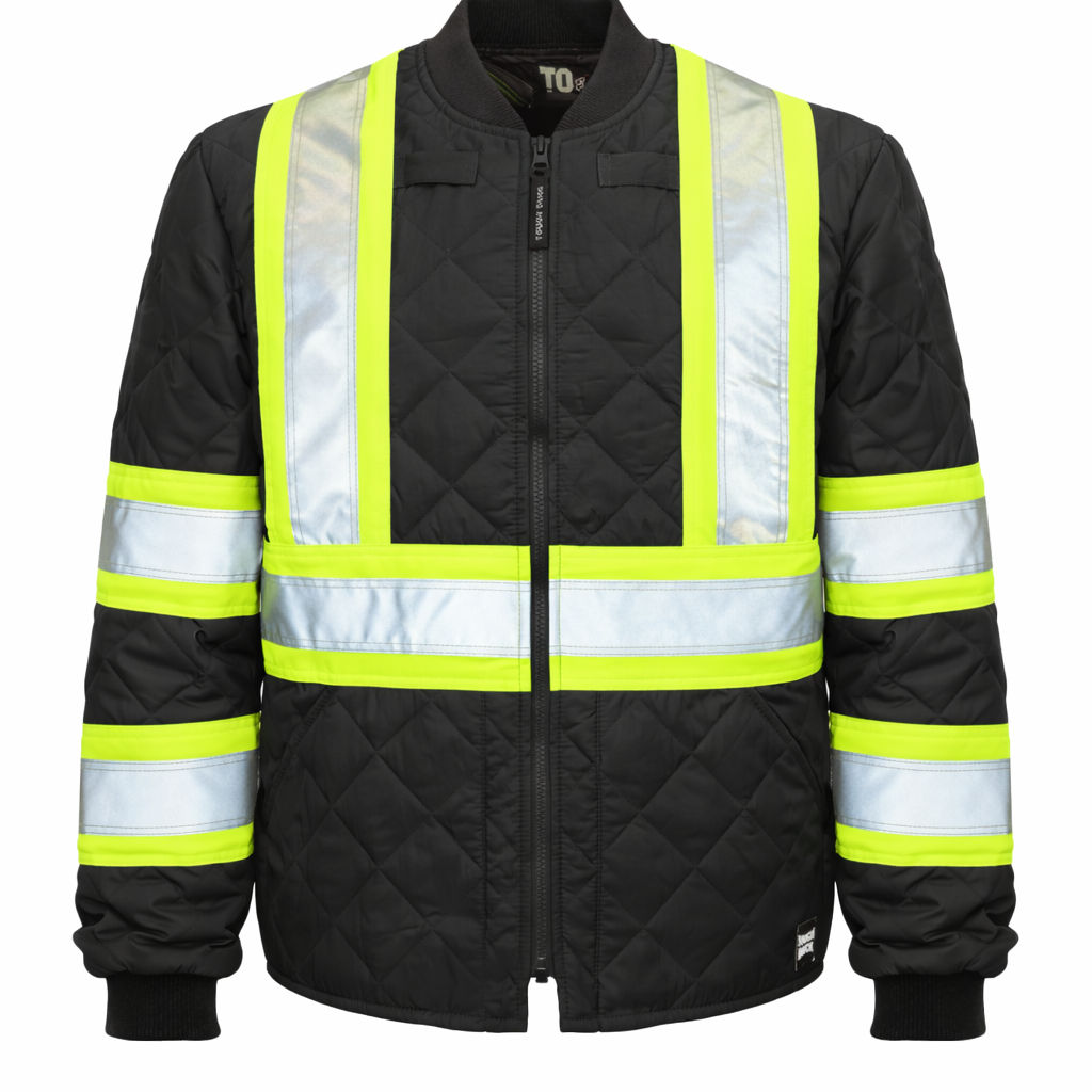 Tough Duck Quilted Safety Jacket in Black