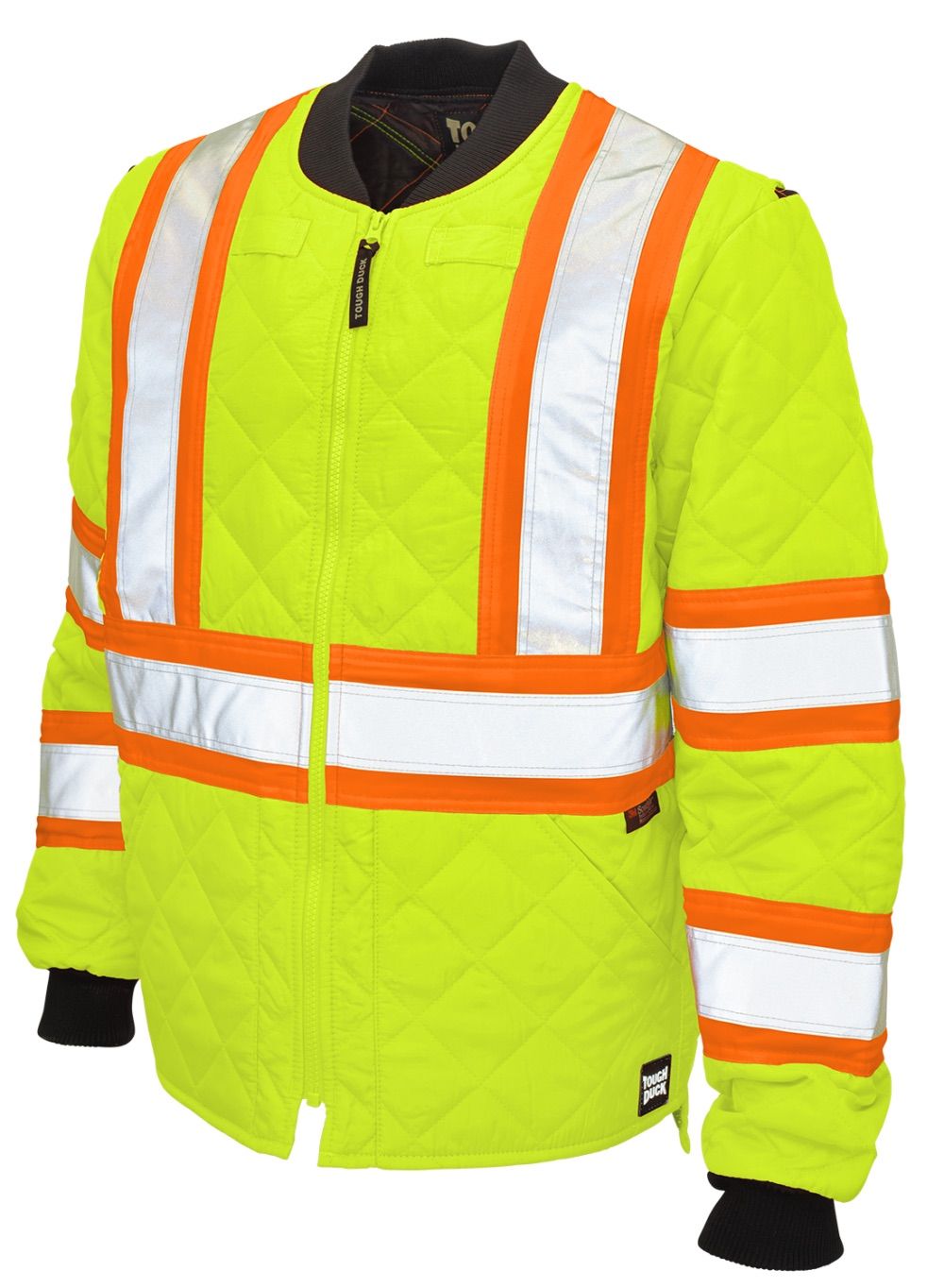 Tough Duck Quilted Safety Jacket in Fluorescent Green