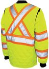 Am image of a Custom Tough Duck Quilted Safety Jacket in Fluorescent Green!