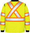 An image of a Custom Tough Duck Quilted Safety Jacket in Fluorescent Green!