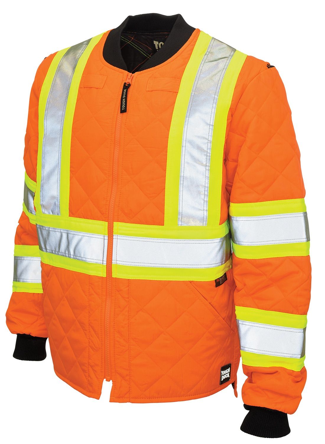 Tough Duck Quilted Safety Jacket in Fluorescent Orange