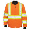 An image of a Custom Tough Duck Quilted Safety Jacket in Fluorescent Orange!