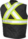 Am image of a Custom Tough Duck Quilted Safety Vest in Black!