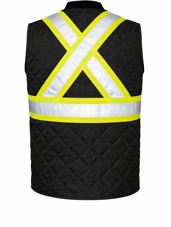 An image of a Custom Tough Duck Quilted Safety Vest in Black!