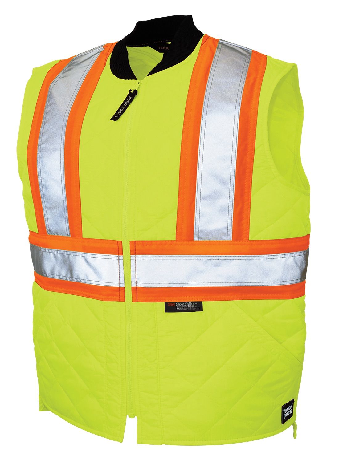Tough Duck Quilted Safety Vest in Fluorescent Green