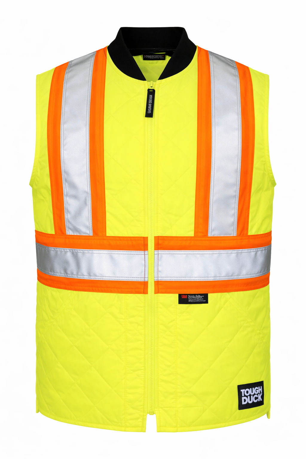 Tough Duck Quilted Safety Vest in Fluorescent Green
